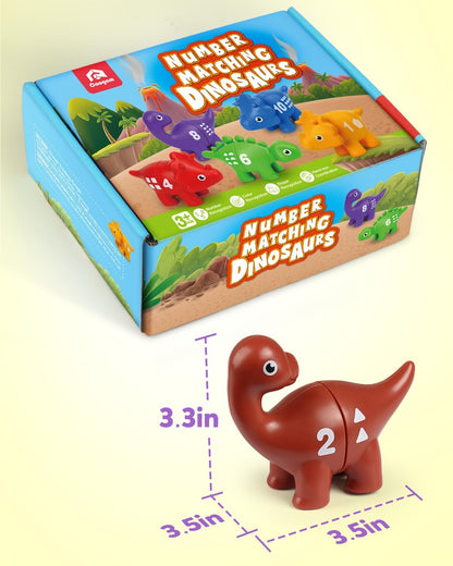 Coogam Number Matching Toy Set, 10pcs Double-Sided Animal Number Counting Game, Preschool Montessori Fine Motor Skill Mathematics Educational Toys for 3 4 5 Year