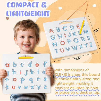 LovesTown Magnetic Alphabet Tracing Board, Double Sided Magnetic Letter Board for Kids Preschool Educational Learning Toys for Toddlers