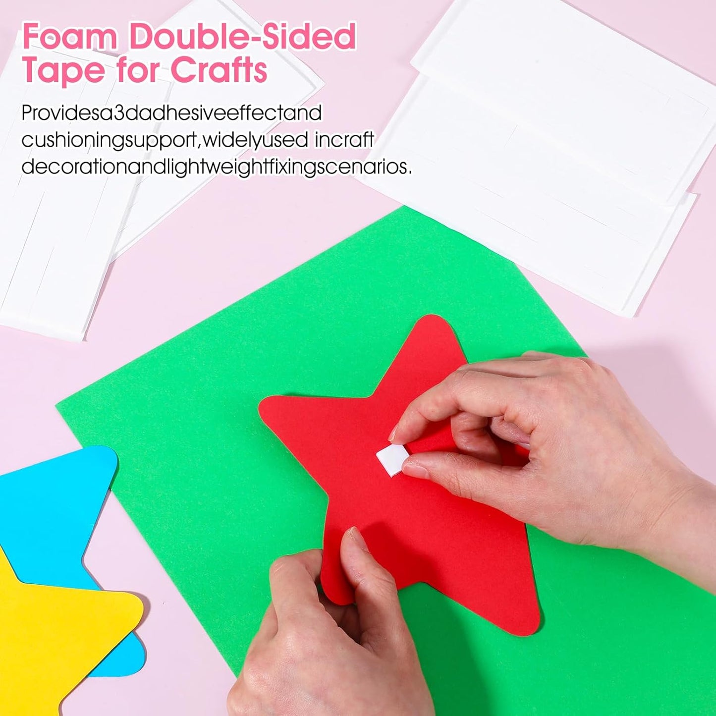 Foam Squares for Crafts,Double Sided Foam Square,12 Sheets/1980pcs Discs Squares Stickers Square for Crafts DIY Craft Supplies Scrapbooking Office Class Christmas (0.47In/12mm, 0.24In/6mm)