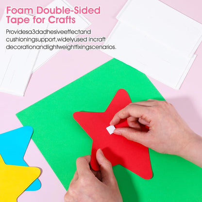 Foam Squares for Crafts,Double Sided Foam Square,12 Sheets/1980pcs Discs Squares Stickers Square for Crafts DIY Craft Supplies Scrapbooking Office Class Christmas (0.47In/12mm, 0.24In/6mm)