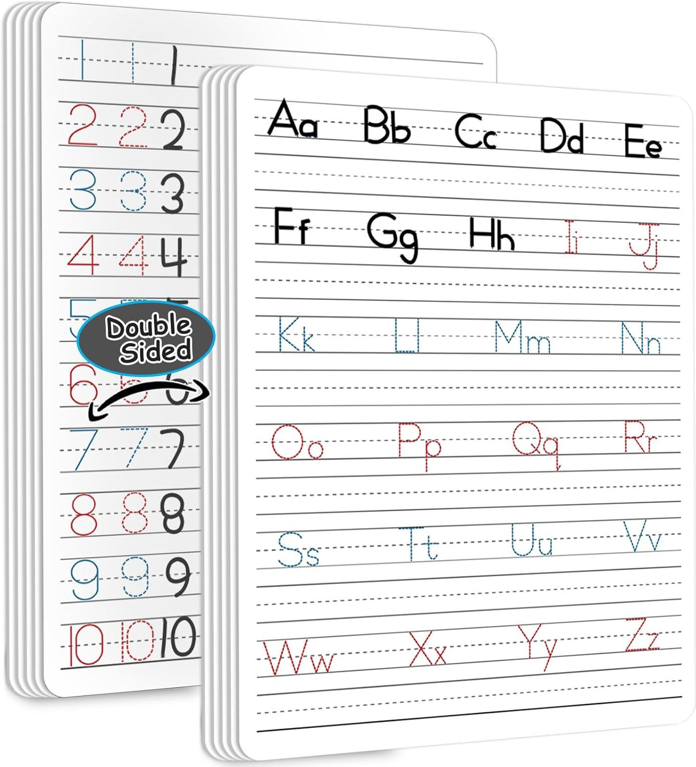 48pcs Dry Erase Board with Lines Handwriting Practice Letter Alphabet Tracing Thickened Whiteboard Must Haves Double Sided Teacher Tool Portable Drawing12 x 9"