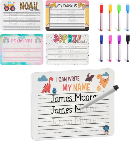 Personalized Name Practicing Board for Kids, Cusotm Name Tracing Whiteboard with Dry-Erase Pen, Back-to-School Gift for 3 4 5 Years Old Preschoolers, Handwriting Practice, Toddler Name Learning