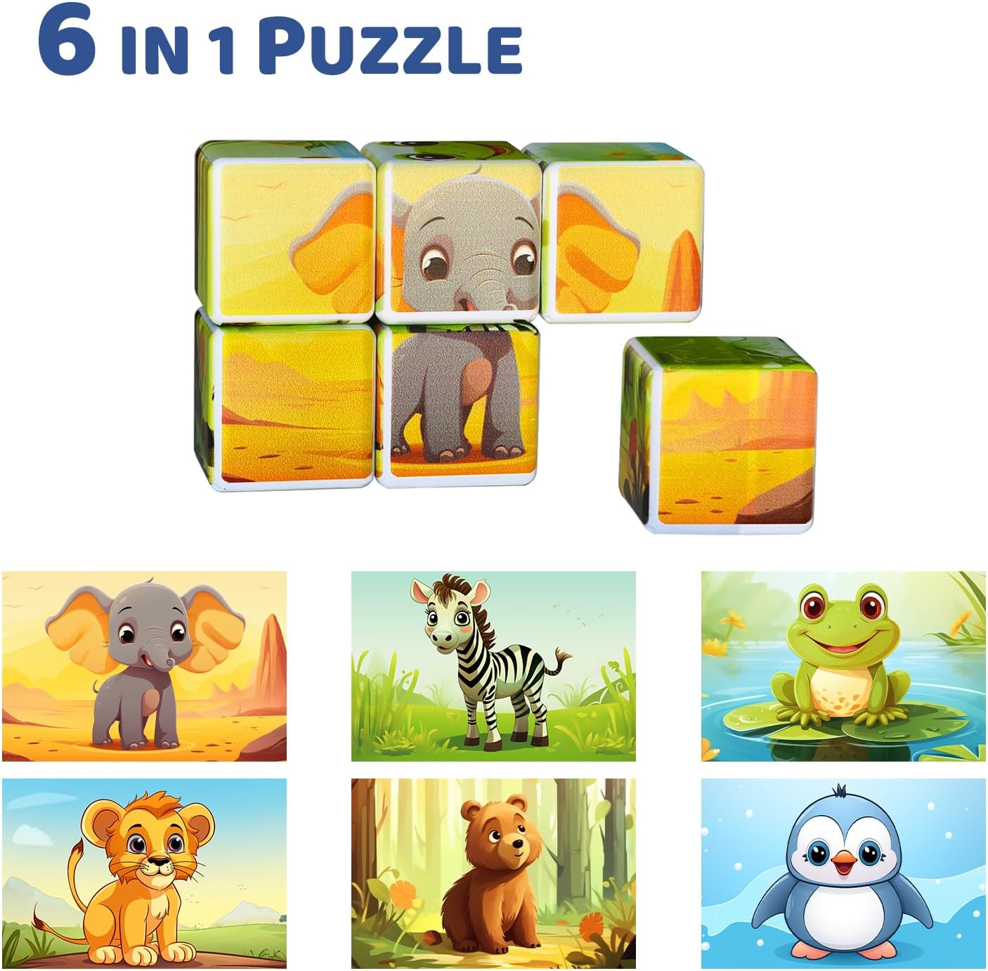 Pairez Toys 3D Magnetic Cubic Jigsaw Puzzle Toys for Toddlers, Large Building Blocks Cubes 1.65 Inches, Sensory & Montessori Toys for Kids 3-5