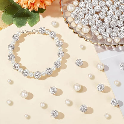 Hpebl 2136PCS Beads for Bracelets Pearl Bracelet Making Kit Friendship Bracelet Kits Bracelet Bead Kits Small Pearl Bead and Gold Beads Beading Kit for Bracelets Jewelry Making Kit