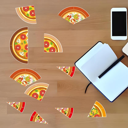 Pizza Fraction Set Classroom Math Learning Tool Pizza Fraction Learning Visualization Card or Multi-Player Challenge of Homeschool Math Activity (Card Payment)