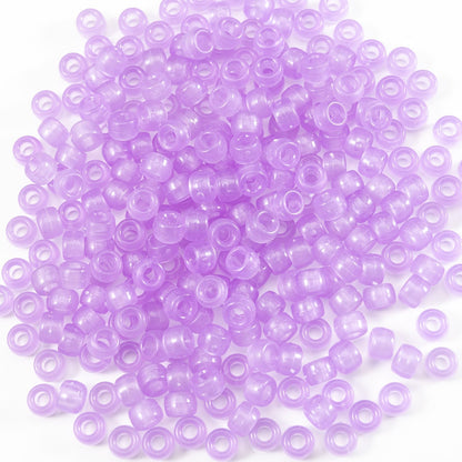 Gxueshan 1000 Pcs Acrylic Black Pony Beads 6x9mm Large Hole Pen Hair Kandi Beads Bulk for Friendship Bracelet Necklace Jewelry Making Earring Braiding Kit