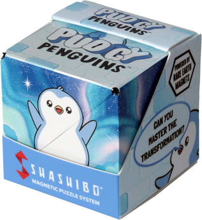 Shashibo Pudgy Penguins Shape Shifting Box – STEM Fidget Toy with Ultra Strong Magnets, Puzzle Cube Transforms into 100+ Shapes, Sensory Gift for Kids, Teens, and Adults (Paxton)