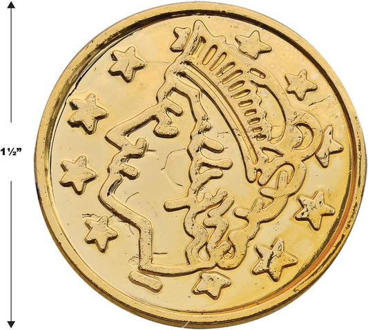 Beistle 200 Piece Embossed Plastic Coins For Pirate Treasure Chest Favors, Casino Theme Decorations