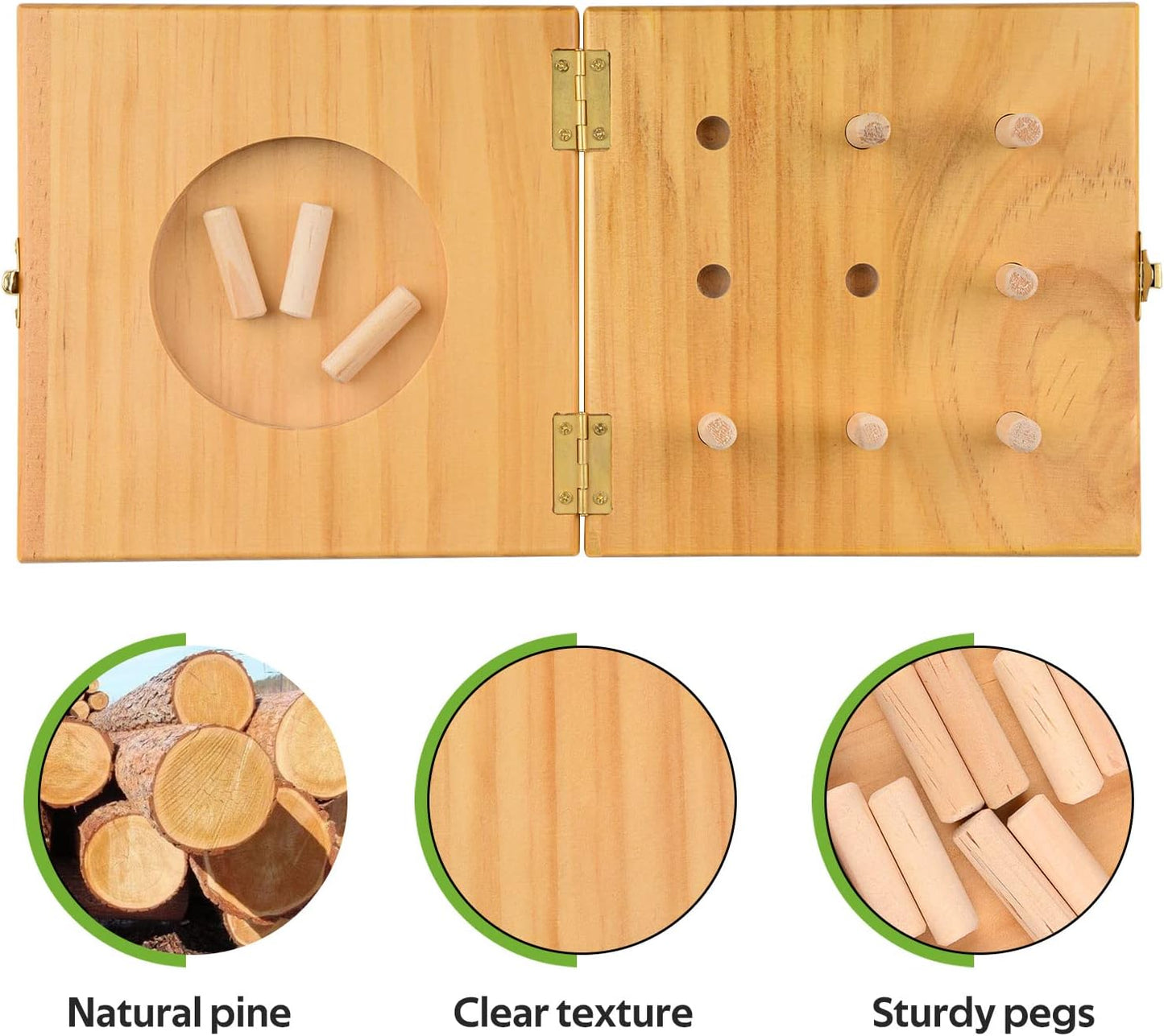 Ultrassist 9 Hole Wooden Pegboard for Occupational Therapy, Nine Hole Pegboard Test Kit to Improve Finger Dexterity, Fine Motor Skill Test