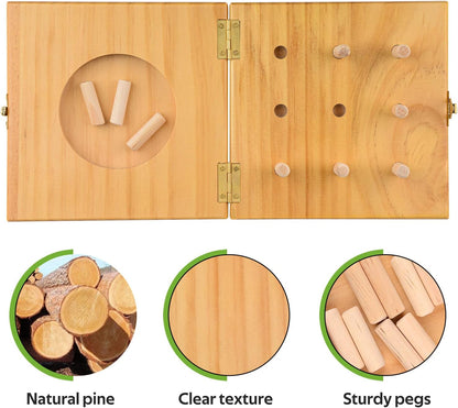 Ultrassist 9 Hole Wooden Pegboard for Occupational Therapy, Nine Hole Pegboard Test Kit to Improve Finger Dexterity, Fine Motor Skill Test