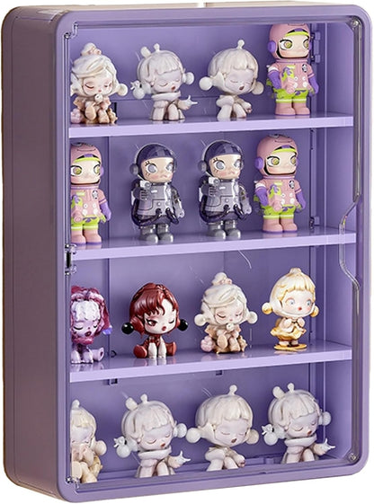 HGYZE Peg Boards for Wall with Shelf & Hooks, No Punching Craft Storage, Small Pegboard Ledges Organizer for Hanging Keychains, 4 Pack Decorative Wall Panel Kits for Blindboxes Lightweight Dolls, Pink