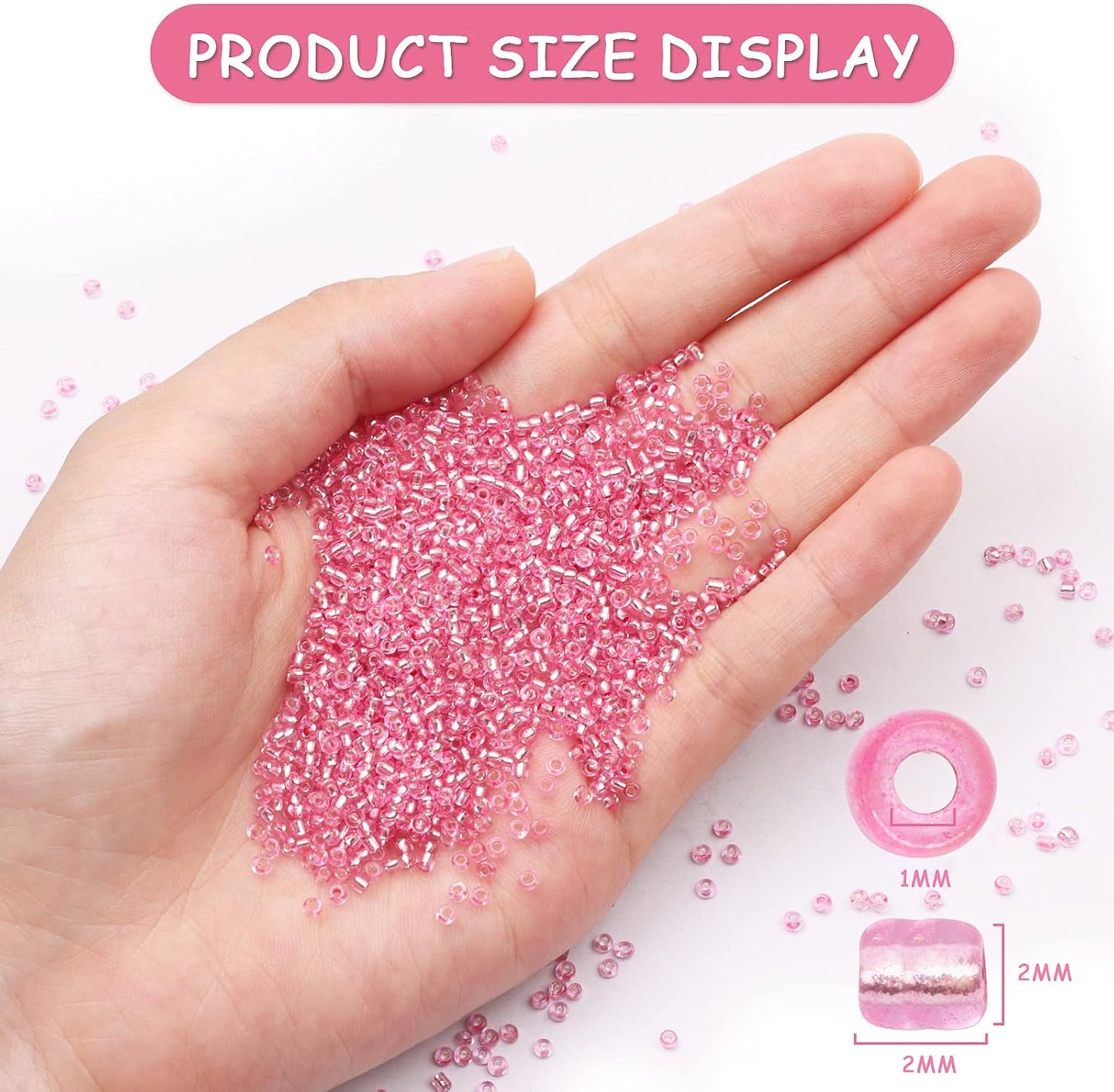 10100 Pcs Size 11/0 Glass Seed Beads, 2 mm Dark Green Small Mini Spacer Loose Pony Beads for Jewelry Making and DIY Crafts - Colors B