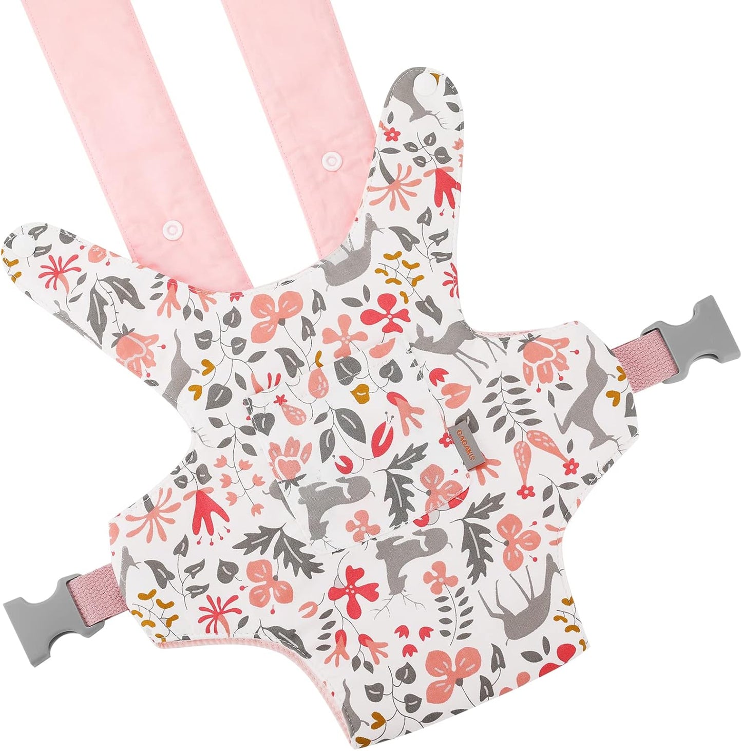 GAGAKU Doll Carrier for Stuffed Animals, Reborn Baby Doll Accessories Toy Carriers for Kids 3+ Toddlers - Pink Wax Flowers