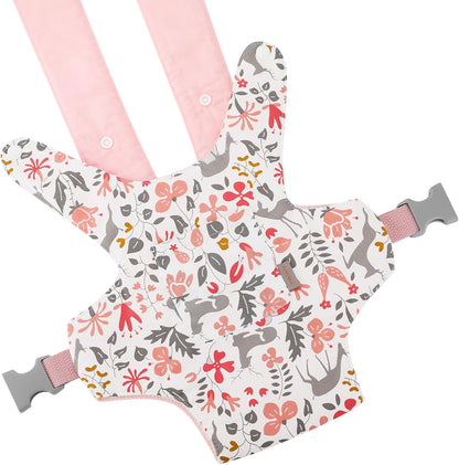 GAGAKU Doll Carrier for Stuffed Animals, Reborn Baby Doll Accessories Toy Carriers for Kids 3+ Toddlers - Pink Wax Flowers