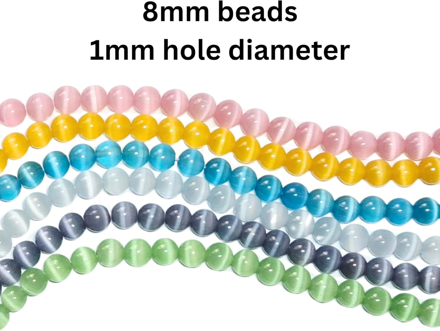 8mm Glass Beads Round Bulk for Bracelet, Glow in Dark Beads, DIY Jewelry Windchime Suncatcher Party Supplies, 300 pcs