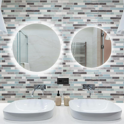 Art3d 10-Sheet Heavy-Duty Peel and Stick Backsplash, Waterproof Wall Tiles Stick on Kitchen Backsplash Living Space, Carrara Grey