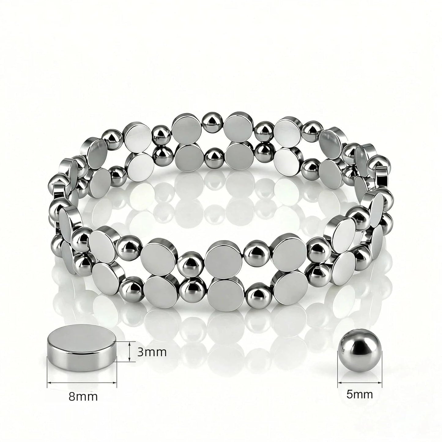 34PCS Strong Neodymium Magnet Set: 8x3mm Rare Earth Disc Magnets & 5mm Magnetic Balls for Refrigerator, Whiteboard, DIY & Magnetic Jewelry Gift