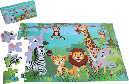 Farm Floor Puzzle for Kids 3-5: Educational Jigsaw Farm Scene - 48-Piece Large Puzzle 36 x 24 inches for Toddlers Learning Education Gift Family Activities
