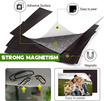 Adhesive Magnetic Sheets for Letter Size 8.5x11 (Pack of 8),Magnet Sheets with Self-Stick Adhesive for Home/Classroom/Office,Easy Cut DIY Paper Craft Magnet