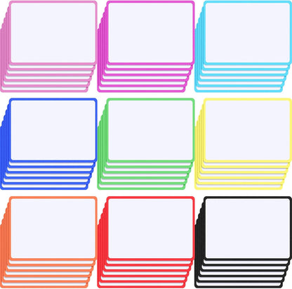 54 Pack Magnetic Blank Cards - Large Dry Erase Magnets, Multipurpose Erasable Labels - 5.6 x 3.7 Inch (Color Borders)