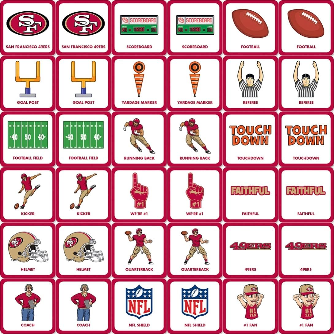 MasterPieces Sports Games - NFL Matching Game - Game for Kids and Family - Laugh and Learn