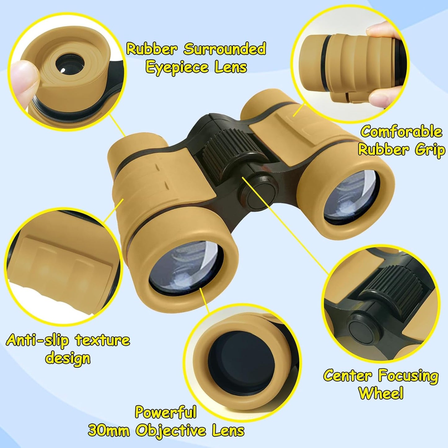 ESSENSON Binoculars for Kids Toys Gifts for Age 3, 4, 5, 6, 7, 8, 9, 10+ Years Old Boys Girls Kids Telescope Outdoor Toys for Sports and Outside Play, Bird Watching, Birthday Presents(Blue)