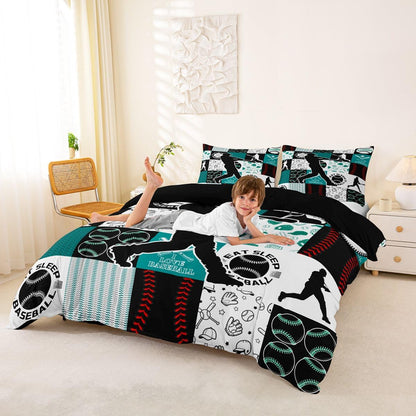 Drum Kit Duvet Cover,Kids Musical Instruments Bedding Set,Rock Music Comforter Cover for Boys Girls Room Decor,Neon Lighting Lightweight Bedspread Cover Twin Size with 1 Pillow Case(No Comforter)