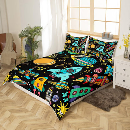 Erosebridal Chemistry Bedding Set Chemical Equation Comforter Cover for Kids Boys,Science Students Duvet Cover Test Tube Microscope Chemical Equipment Bed Set Full,Science Educational Dorm Room Decor