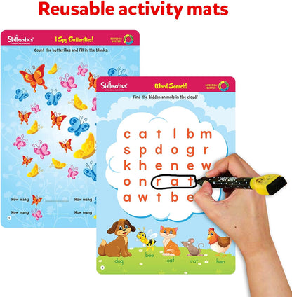 Skillmatics Educational Game - Dots & Mazes, Reusable Activity Mats with Dry Erase Marker, Gifts, Travel Toy, Ages 3 to 6
