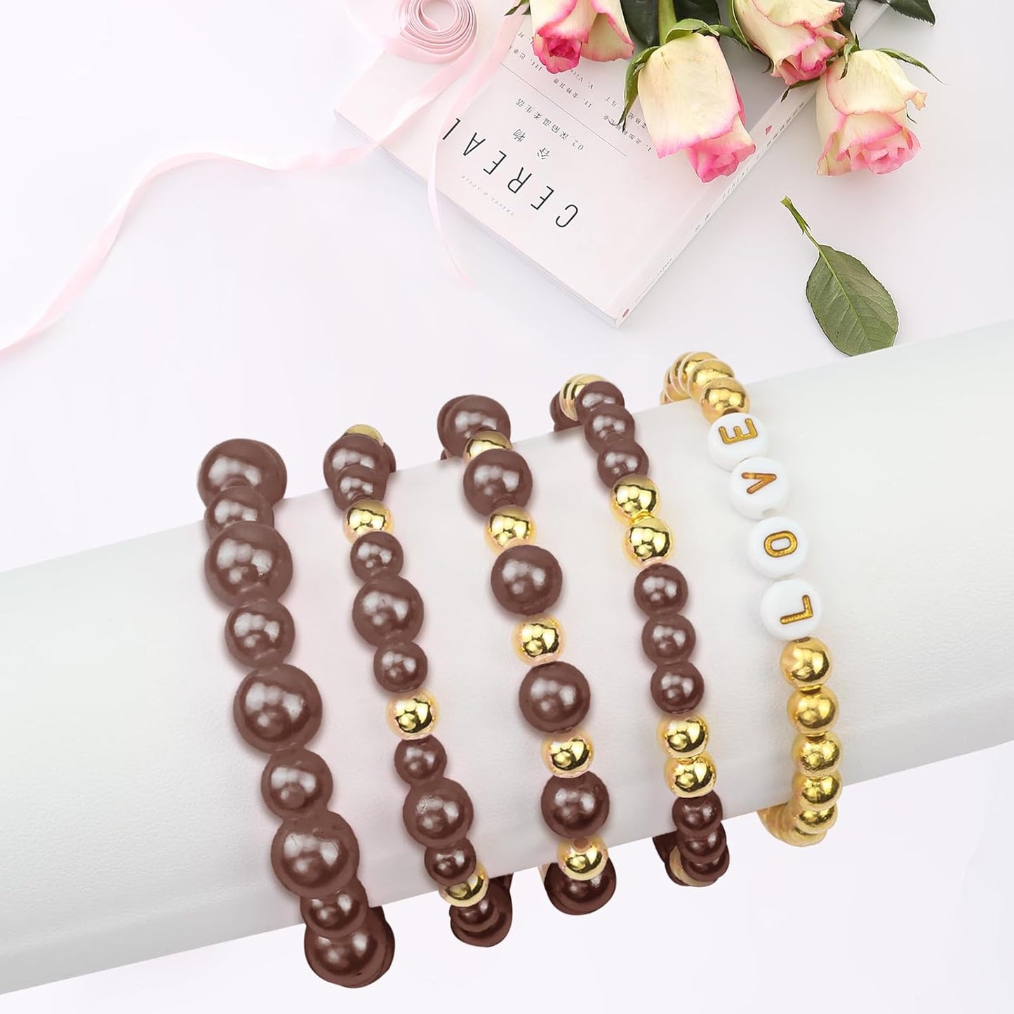 Hpebl 2136PCS Beads for Bracelets Pearl Bracelet Making Kit Friendship Bracelet Kits Bracelet Bead Kits Small Pearl Bead and Gold Beads Beading Kit for Bracelets Jewelry Making Kit