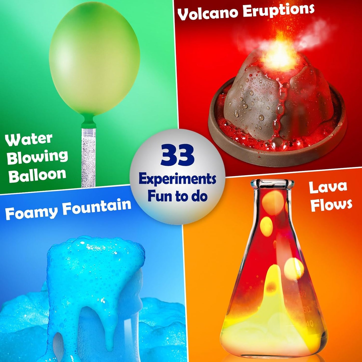 UNGLINGA 111 Experiments Science Kit for Kids, Chemistry Set, S.T.E.M Toys Boys Girls Birthday Gifts, Volcano, Crystal, Physics Lab Educational Learning Project