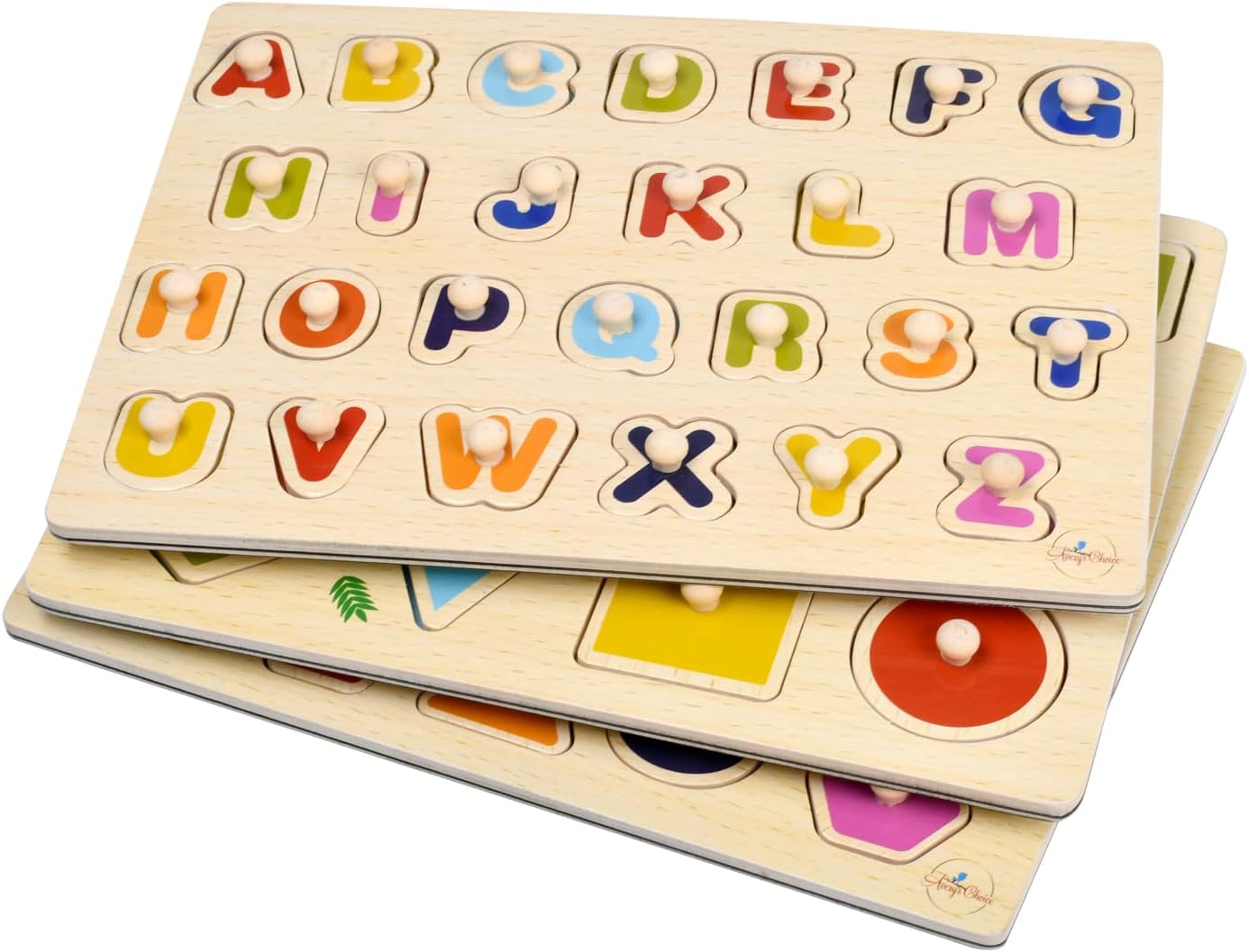 Avery's Choice Magnetic Wooden Number and Shape Recognition Board, Educational Puzzle with 13 Magnetic Pieces, Multicolor Learning Toy for Toddlers 36+ Months, 11.81 x 8.86 Inches