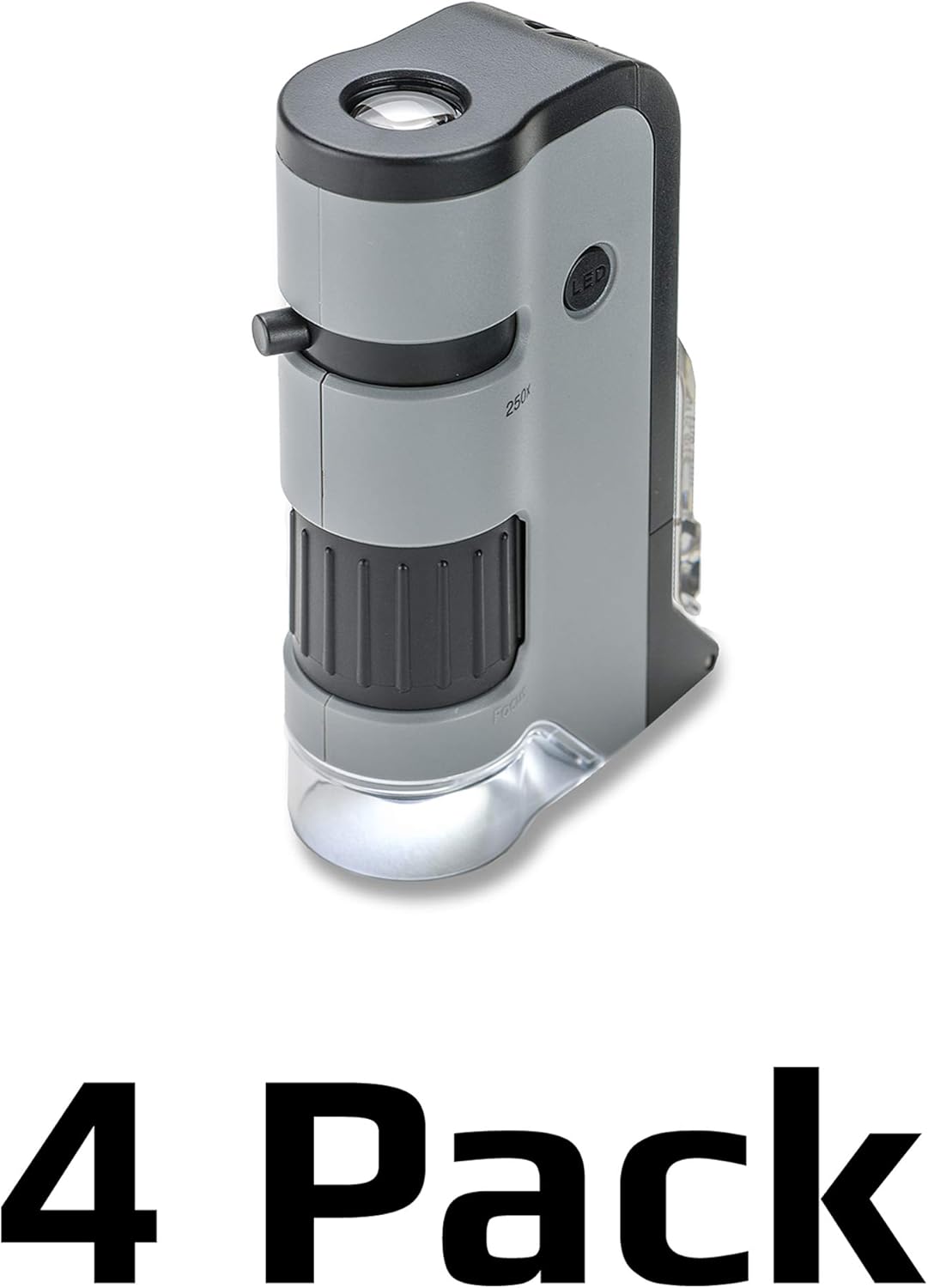 Carson MicroFlip 100x-250x, LED UV Pocket Microscope with Smartphone Clip, STEM Education (MP-250)