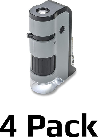 Carson MicroFlip 100x-250x, LED UV Pocket Microscope with Smartphone Clip, STEM Education (MP-250)