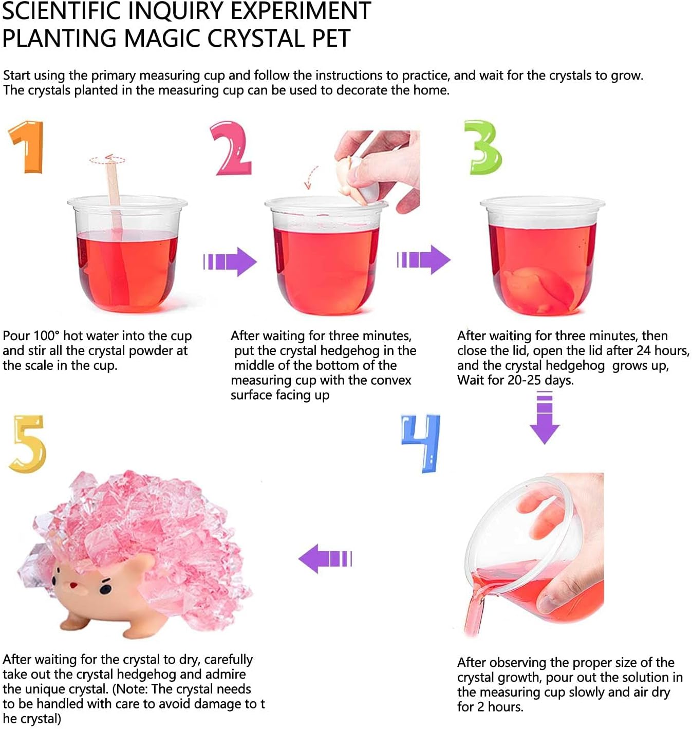 Crystal Growing Toys for Kids - Vibrant Colorful Crystal Hedgehog to Grow,Science Experiments Learning and Education for Kids STEM Gifts for Boys & Girls 8 Years + (Moss Green)