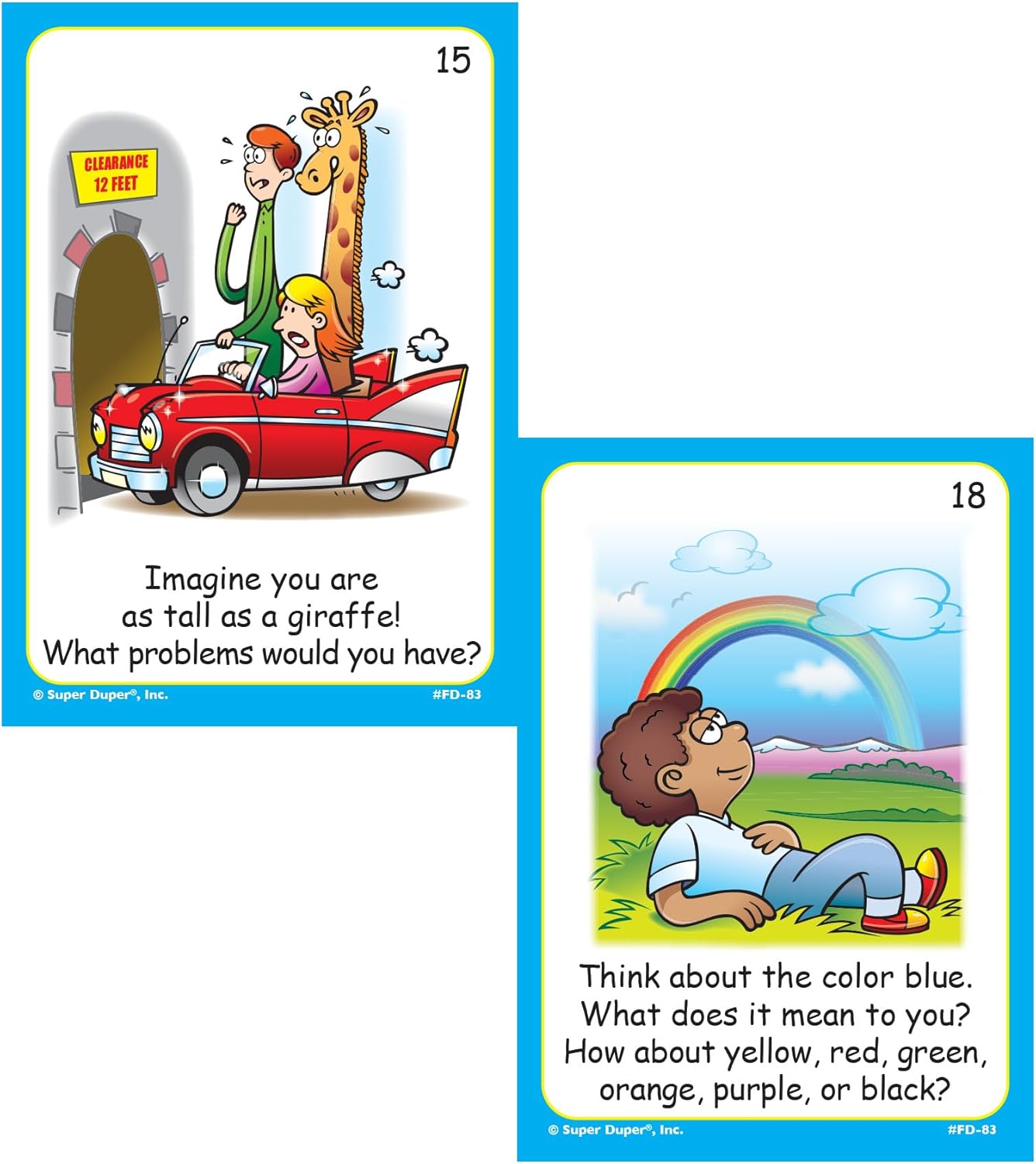Super Duper Publications | Imagination Questions Fun Deck Flash Cards | Educational Learning Resource for Children