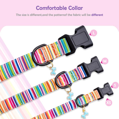 Faygarsle Dog Collar for Small Medium Large Dogs Colorful Puppy Collars for Female Dogs Toy Building Blocks Patterned Pet Collars for Summer Spring Wedding Puppy Girl Dog Collar M