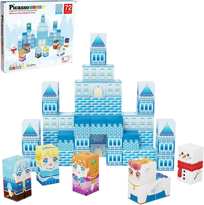PicassoTiles Infinite Magnetic Puzzle Magic Cube Easy-Connect Brain Teaser Toy Set Magnet Pattern Block Matching Toys Free Ideabook 150+ Inspirations STEM Learning Kids Boys&Girls Age3+ PTC25