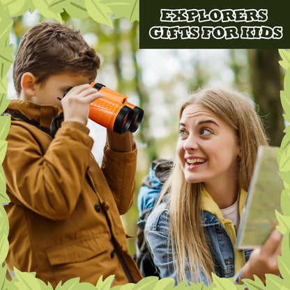 Libima 24 Pcs Binoculars Bulk Educational Compact Binoculars with Neck String Telescope for Learning Bird Watching Camping Hiking Travel Safaris Birthday Gifts(Green)