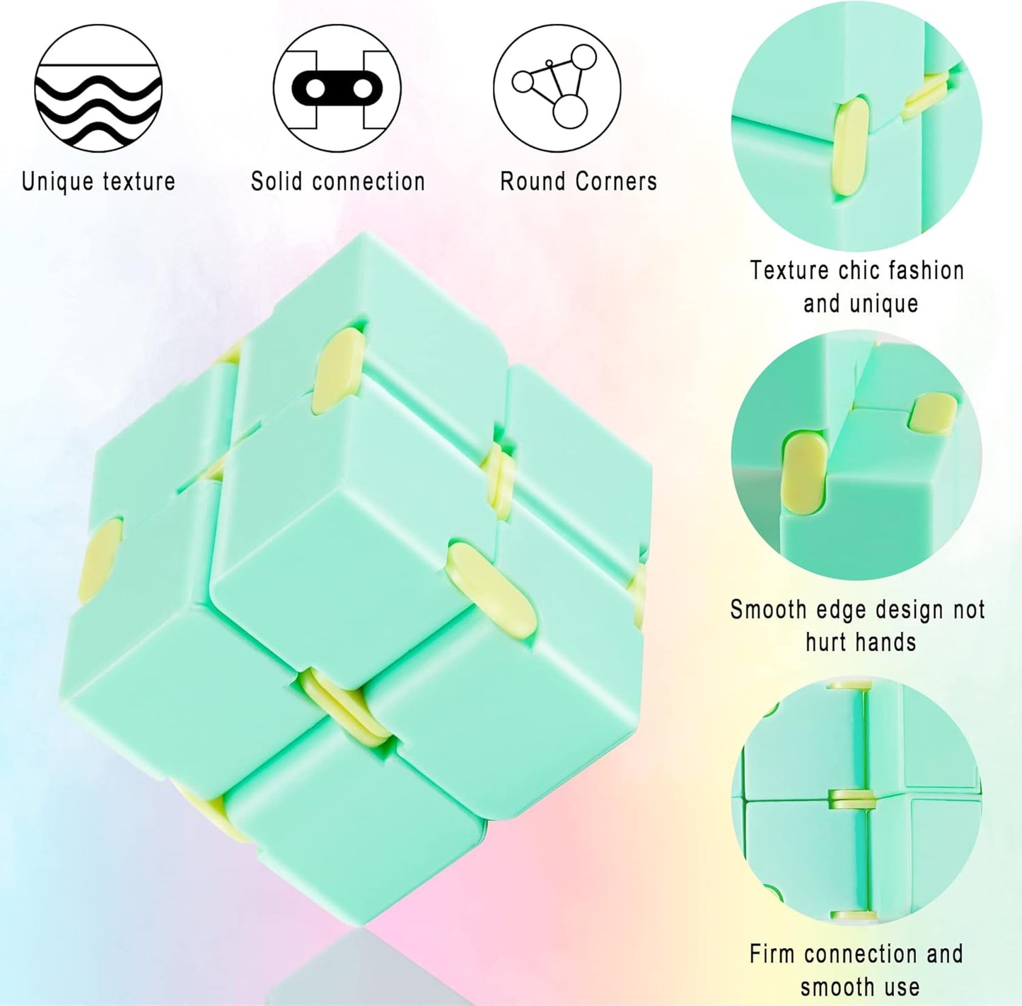 4 Packs Infinity Cube Toy Stress Relieving Game for Kids and Adults,Cute Mini Unique Gadget Anxiety Relief Kill Time Magic Puzzle Flip ADD, ADHD, Killing