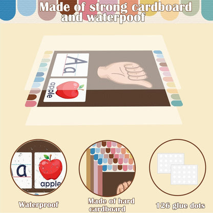 Bohemia 37 Children's Sign Language Poster Alphabet Set - Toddler ASL Poster for Classroom Decoration