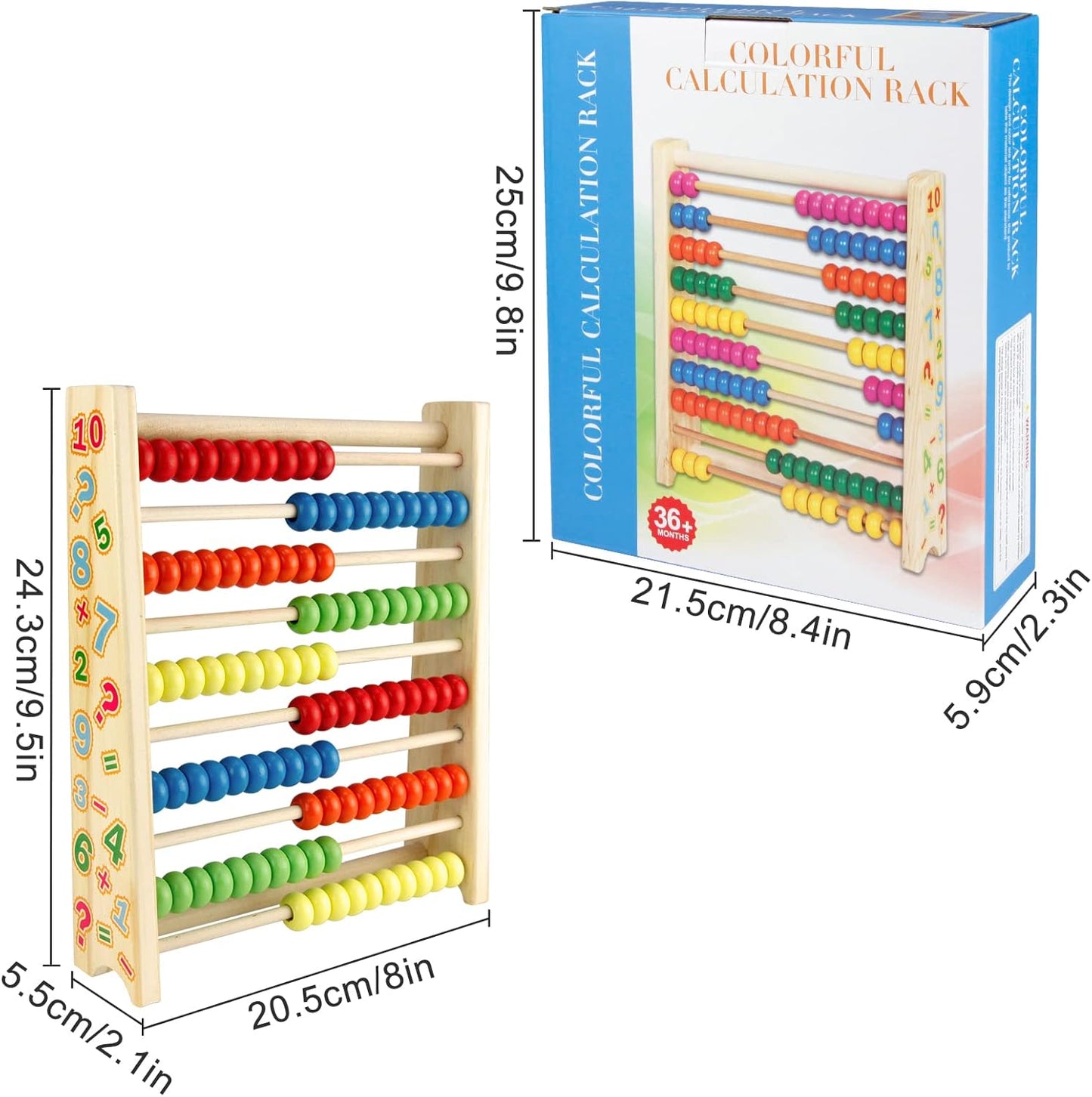 Sealive Wooden Counting Toy - 50 Beads Abacus for Kids Math, Cartoon Giraffe Counters for Kids, Counting Toys for Preschool Learning & Development, Develops Coordination, Motor Skills
