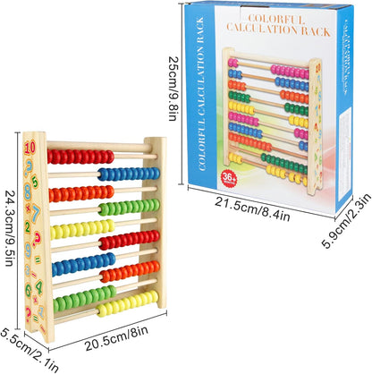 Sealive Wooden Counting Toy - 50 Beads Abacus for Kids Math, Cartoon Giraffe Counters for Kids, Counting Toys for Preschool Learning & Development, Develops Coordination, Motor Skills