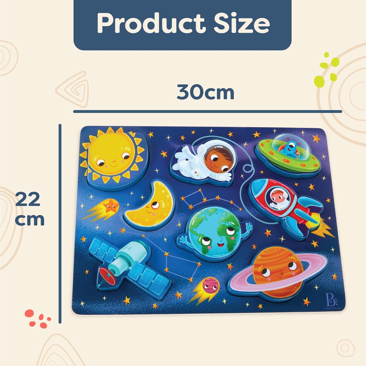 B. toys – Peek & Explore – School BusChunky Puzzle for Toddlers,Educational & Developmental Toys for Kids – 2+ Years