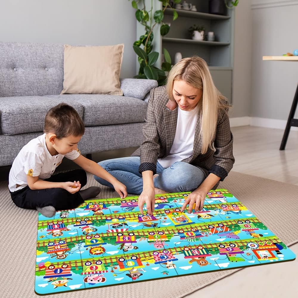 Learn ABC with Fun! 24pc Alphabet Train Jumbo Floor Puzzle for Toddlers - Interactive Educational Toy for Ages 3+