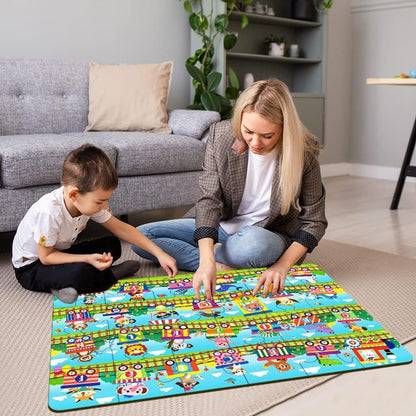 Learn ABC with Fun! 24pc Alphabet Train Jumbo Floor Puzzle for Toddlers - Interactive Educational Toy for Ages 3+