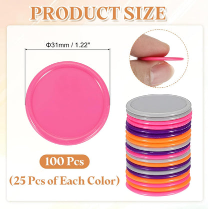 uxcell 100Pcs 0.8 Inch Plastic Poker Chips, Mini Bingo Chips Learning Counters Counting Counters Disks Markers Opaque Game Tokens for Game Play Math Counting, Yellow