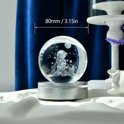 IFOLAINA 3D Solar System Crystal Ball Model Gift Space Astronomy Gift Planets Multicolor Universe Globe Ball Science Astrophysics Gift Night Light Kids Bedroom Adults Gift