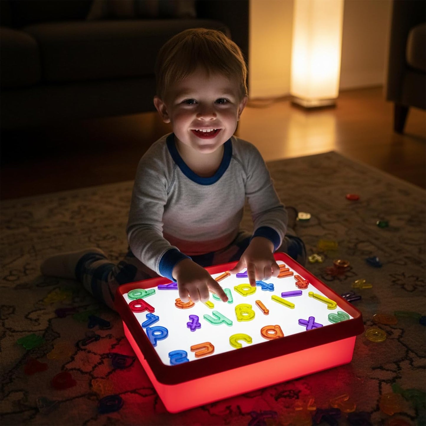 Odoorgames Kids Light Table，Translucent Math Blocks - Engaging Math Toy, Light Table Manipulatives, Linking Cubes for Early Learning and Creative Play