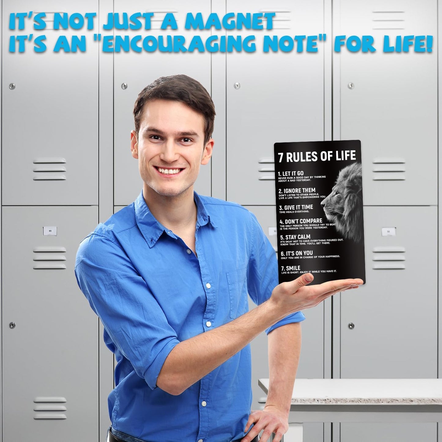 Inspirational Magnets,Motivational Magnets for Locker,8 Powerful Words for the Day Poster,Perfect for Refrigerator, Office, Locker - Ideal for Home, Students, Professionals (8 Words)